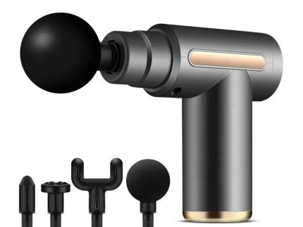 Professional Smart Percussion Massage Gun – High-Intensity Deep Tissue Muscle Massager with 4 Interchangeable Heads for Athletic Recovery & Pain Relief 4 in 1