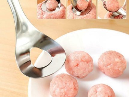 Meatball Spoon | Stainless Steel Scoop Ball Maker | Non‑Stick Meatball Baller with Long Handle