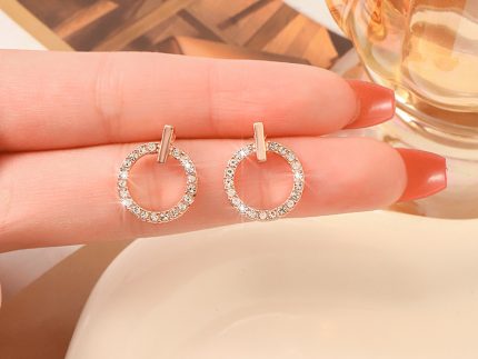 ZVT-168 Circle Zircon Korean Earrings – Elegant Fashion Jewellery, Stylish Accessory for Women