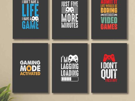 set of 6 Motivational sticky canvas frames for wall decore / sticky phototiles