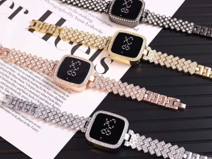 Ladies Square Dial Digital Watch Stylish Design Clear Display Comfortable Strap Easy To Use Reliable Performance Perfect For Daily Wear