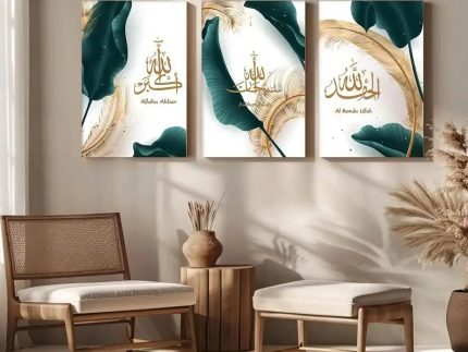 Set of 3  wall art sticky wooden canvas frames for home decore / sticky phototiles