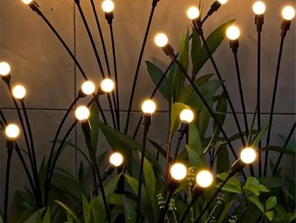 Garden Lights – New Upgraded Solar Powered Firefly Lights, Outdoor Waterproof Vibrant Decorative Lighting for Home & Garden (Warm Light)