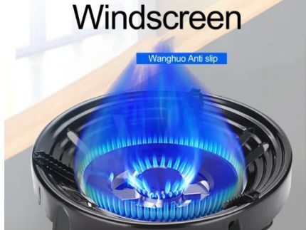 Gas Stove Burner Stand | Non‑Slip Bracket | 3D Windproof Hood | Universal Cast Iron Cook Top Parts