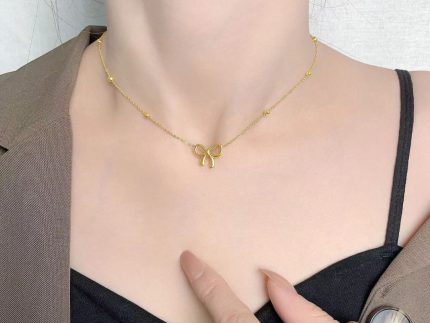 QCT-176 Knot Shape Ball Stainless Steel Necklace – Elegant Jewellery, Stylish Accessory for Women