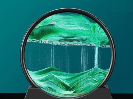 3D Dynamic Moving Sand Art Table Lamp with Wooden/Metal Stand: LED Sandscape Quicksand Night Light for Relaxing Home Decor. This Mesmerizing