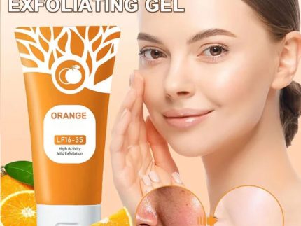 Orange Enzyme Exfoliating Gel Natural Skin Care Formula Brightens Complexion Removes Dead Skin Cells Enhances Smooth Radiant Glow