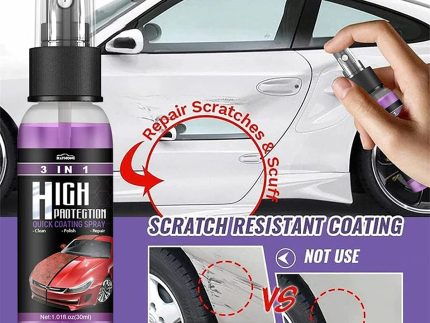 Rayhong 3-in-1 High Protection Quick Coating Spray – Ceramic Waterless Wash, Polish & Paint Sealant – Scratch Repair & Scuff Remover (30ml)