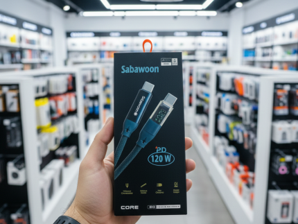 Sabawoon S116 Type‑C to Type‑C Cable | 120W | Digital Display | 100% Original
