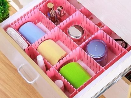 Pack Of 4 Plastic Drawer Dividers DIY Adjustable Partition Boards For Cabinets Wardrobes And Household Storage (Random Color)