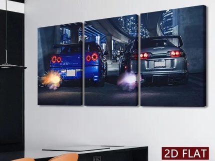 Set of 3 wall art sticky wooden canvas frames for home decore / sticky phototiles