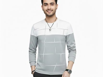 Lining Print T Shirts Full Sleeves Providing Premium Quality With Smart Look Easy Wash And Comfortable Ready To Wear Design