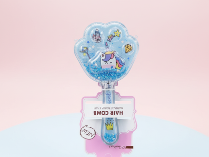Magical Unicorn Paw-Shaped Glitter Hair Brush & Scalp Massager ( random colour)